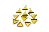 10mm Triangle Setting, 50 Raw Brass Triangle  with1 Loop, Prong Settings (10x10mm) S536