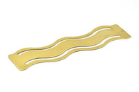 Brass Bracelet Blank - 2 Raw Brass Wave Flat Stamping Bracelet Blanks (36x152x0.80mm) V069