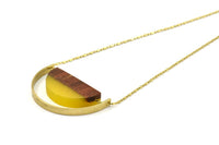 Modern Brass Pendant, 10 Raw Brass Semi Circle Modern Pendant for Minimalistic Jewelries (45x25x4x1mm) BS 1734
