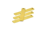 Tiny Necklace Bar, 24 Raw Brass Rectangle Stamping Blanks with 1 Hole, Earring Finding (30x5x0.80mm) U029