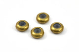 Brass Bead Keeper, 24 Raw Brass Bead Keeper, Silicone And Brass, Rondelle (9.5x4.3mm) BS 1741