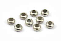 Silver Bead Keeper, 24 Silver Tone Brass Bead Keeper, Silicone And Brass, Rondelle (8x4.3mm) BS 1771