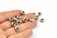 Silver Bead Keeper, 24 Silver Tone Brass Bead Keeper, Silicone And Brass, Rondelle (8x4.3mm) BS 1771