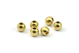 6mm Brass Bead, 50 Raw Brass Ball Beads, Findings (6mm) BS 2016