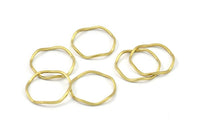 Brass Circle Rings, 50 Raw Brass Wavy Circle Rings, Charms (15.5x0.80mm) BS 1756