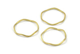 Brass Circle Rings, 50 Raw Brass Wavy Circle Rings, Charms (16.5x0.80mm) BS 1757