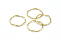 Brass Circle Rings, 50 Raw Brass Wavy Circle Rings, Charms (16.5x0.80mm) BS 1757