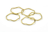 Brass Circle Rings, 50 Raw Brass Wavy Circle Rings, Charms (16.5x0.80mm) BS 1757
