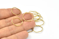 Brass Circle Rings, 50 Raw Brass Wavy Circle Rings, Charms (16.5x0.80mm) BS 1757