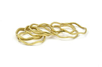 Brass Circle Rings, 50 Raw Brass Wavy Circle Rings, Charms (16.5x0.80mm) BS 1757