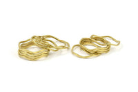 Brass Circle Rings, 50 Raw Brass Wavy Circle Rings, Charms (15.5x0.80mm) BS 1756