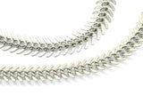 Fish Bone Chain, 2 Meters Silver Tone Brass Fish Bone Chain (9mm ) Z143