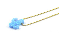 Synthetic Opal Cactus, 1 Light Blue Tiny Cactus Bead, Cactus Charm, Exotic Beads (13x11mm)