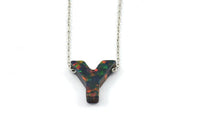 Opal Y Letter -Snythetic Opal Initial Letter (10x10x2.50mm) F064