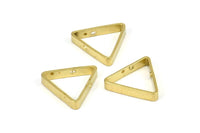 Brass Triangle Charm, 12 Raw Brass Triangles with 2 Holes (14x2.5x0.60mm) BS 2350