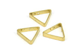 Brass Triangle Charm, 12 Raw Brass Triangles with 2 Holes (14x2.5x0.60mm) BS 2350