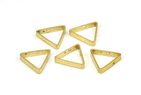 Brass Triangle Charm, 12 Raw Brass Triangles with 2 Holes (14x2.5x0.60mm) BS 2350