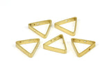 Brass Triangle Charm, 12 Raw Brass Triangles with 2 Holes (14x2.5x0.60mm) BS 2350
