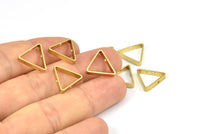 Brass Triangle Charm, 12 Raw Brass Triangles with 2 Holes (14x2.5x0.60mm) BS 2350