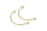 SemiCircle Wire Connector, 24 Raw Brass SemiCircle Wire Pendant With 2 Holes (32x0.8mm) BS 2261