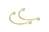 SemiCircle Wire Connector, 24 Raw Brass SemiCircle Wire Pendant With 2 Holes (32x0.8mm) BS 2261
