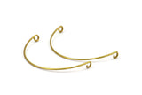 SemiCircle Wire Connector, 24 Raw Brass SemiCircle Wire Pendant With 2 Holes (38x0.8mm) BS 2260