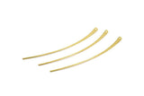 Brass Stud Earring Wires, 12 Raw Brass Needle Bar Earring Wires with 1 Hole (70x2.5x1mm) BS 2291