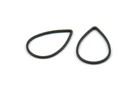 Black Drop Connector, 50 Black Oxidized Brass Drop Connectors (17x25x0.80mm) BS 1136 S869