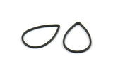 Black Drop Connector, 50 Black Oxidized Brass Drop Connectors (17x25x0.80mm) BS 1136 S869