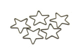 Black Star Charm, 12 Black Plated Brass Open Star Charms (24x0.8x0.6mm) BS 1078