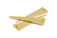 Hammered Triangle Charm, 2 Gold Plated Brass Hammered Long Triangle Charms, Pendant, Earring Findings (14x50x1.2mm) N0200 Q0068
