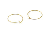 Brass Earring Wires, 25 Raw Brass Earring Studs, Wire Hoops (25x0.70mm) BS 2233