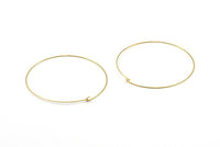 60mm Ear Hoops, 25 Raw Brass Earring Wires  (60x0.70mm) BS 2240
