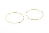60mm Ear Hoops, 25 Raw Brass Earring Wires  (60x0.70mm) BS 2240