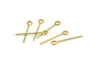 25mm Eye Pin, 50 Raw Brass Eye Pins, Findings (25x1mm) BS 2278