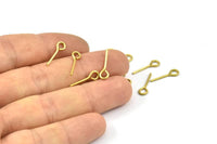 15mm Eye Pin, 100 Raw Brass Eye Pins, Findings (15x1mm) BS 2283