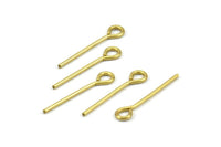 25mm Eye Pin, 50 Raw Brass Eye Pins, Findings (25x1.2mm) BS 2280