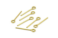 25mm Eye Pin, 50 Raw Brass Eye Pins, Findings (25x1.2mm) BS 2280