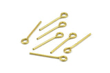 25mm Eye Pin, 50 Raw Brass Eye Pins, Findings (25x1.2mm) BS 2280