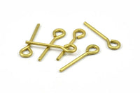 25mm Eye Pin, 25 Raw Brass Eye Pins, Findings (25x1.5mm) BS 2275