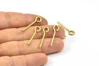 25mm Eye Pin, 25 Raw Brass Eye Pins, Findings (25x1.5mm) BS 2275