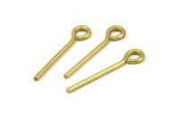 30mm Eye Pin, 25 Raw Brass Eye Pins, Findings (30x1.5mm) BS 2276