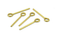 30mm Eye Pin, 25 Raw Brass Eye Pins, Findings (30x1.5mm) BS 2276