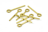 30mm Eye Pin, 25 Raw Brass Eye Pins, Findings (30x1.5mm) BS 2276