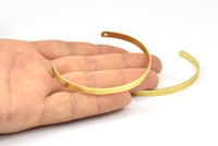 Brass Bracelet Blank, 2 Raw Brass Cuff Bracelet Bangles With 2 Holes (135x4x1mm) D0503