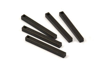 Black Bar Pendants, 24 Oxidized Brass Bars, Necklace, Earring Findings (3x3x30mm) D0240 S579