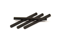 Black Necklace Bar, 12 Oxidized Brass Bars, Necklace, Earring Findings (3x3x50mm) D0244 S581