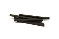 Black Necklace Bar, 12 Oxidized Brass Bars, Necklace, Earring Findings (3x3x50mm) D0244 S581