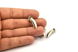 Bird Skull Pendant, 2 Antique Silver Plated Brass Bird Skull Necklace Pendants with 1 Loop (26x9.5x6.5mm) N0491
