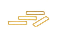 Gold Rectangle Connector, 12 Gold Plated Brass Open Rectangle Connectors (8x26x1mm) D0166 Q0097